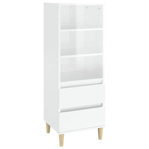 Højskab 40x36x110 cm konstrueret træ hvid højglans