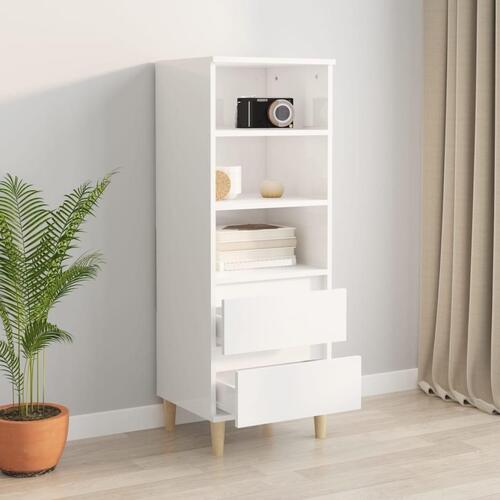 Højskab 40x36x110 cm konstrueret træ hvid højglans