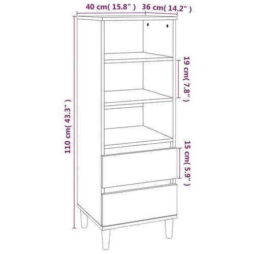 Skab 40x36x110 cm konstrueret træ betongrå