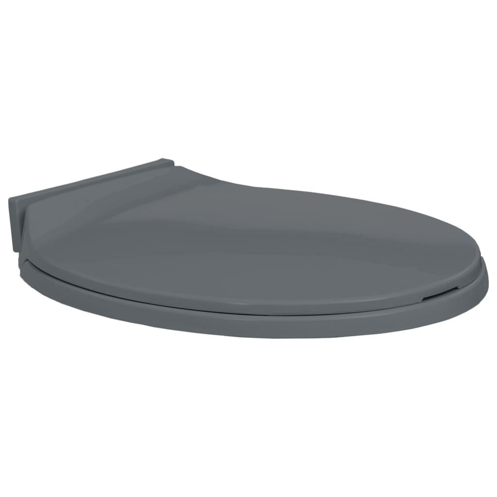 Toiletsæde med soft close oval grå