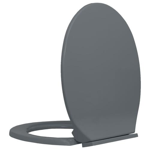 Toiletsæde med soft close oval grå
