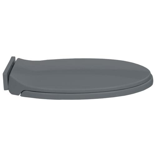 Toiletsæde med soft close oval grå