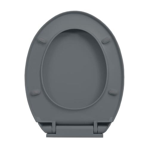 Toiletsæde med soft close oval grå