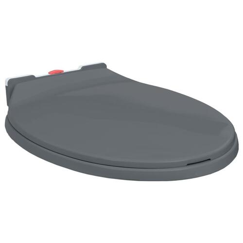 Toiletsæde med soft close og quick release-funktion oval grå