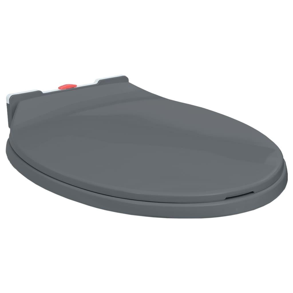 Toiletsæde med soft close og quick release-funktion oval grå