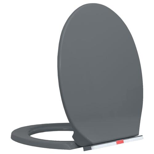 Toiletsæde med soft close og quick release-funktion oval grå