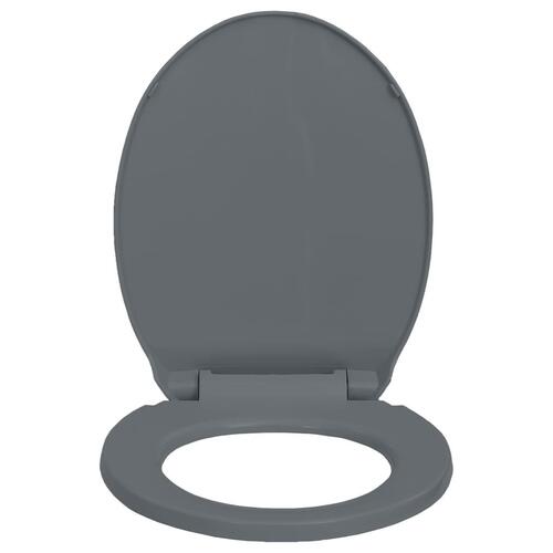 Toiletsæde med soft close og quick release-funktion oval grå