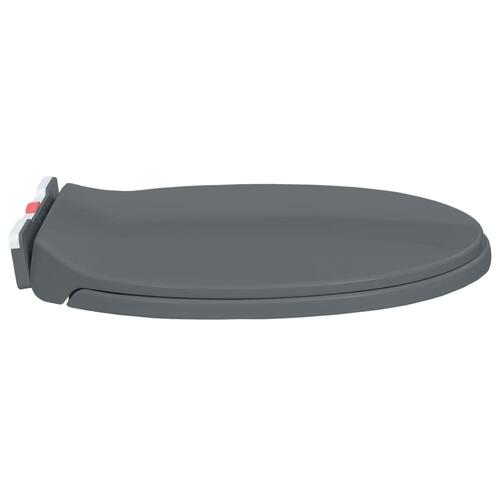 Toiletsæde med soft close og quick release-funktion oval grå