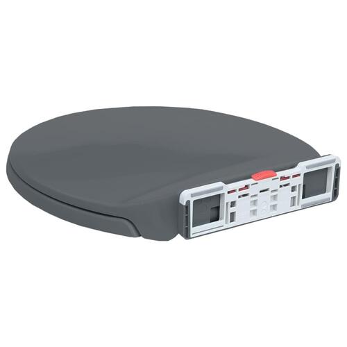 Toiletsæde med soft close og quick release-funktion oval grå