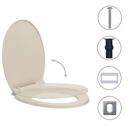 Toiletsæde soft-close quick release-funktion oval abrikosfarvet