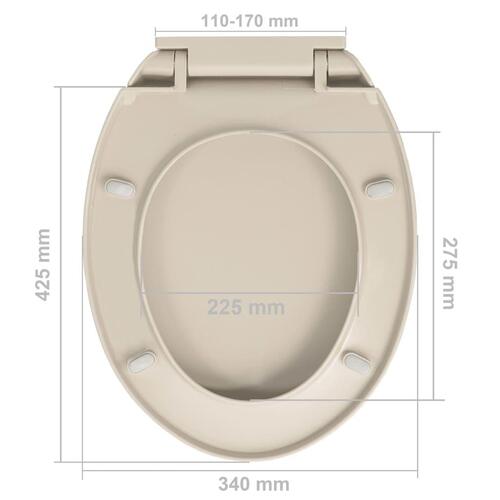 Toiletsæde soft-close quick release-funktion oval abrikosfarvet