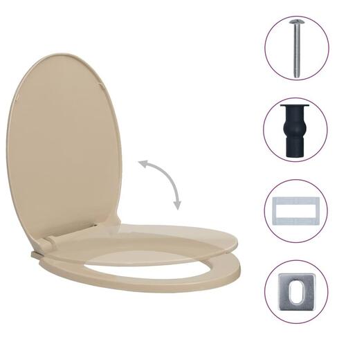 Soft close toiletsæde quick release oval beige