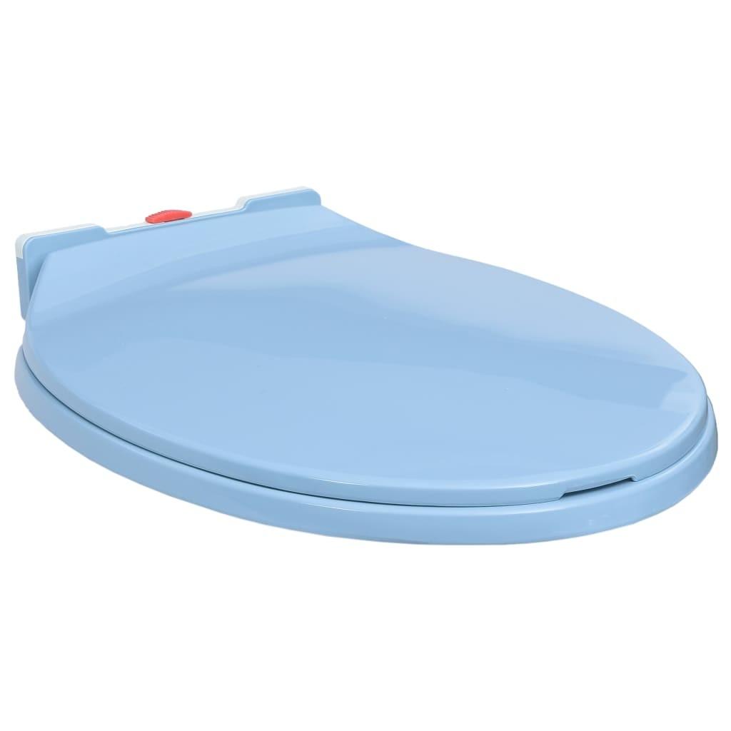 Soft close toiletsæde quick release oval blå