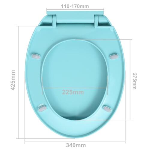 Toiletsæde med soft-close quick release-funktion oval grøn