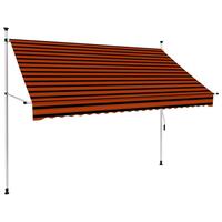 Manuel foldemarkise 250 cm orange og brun