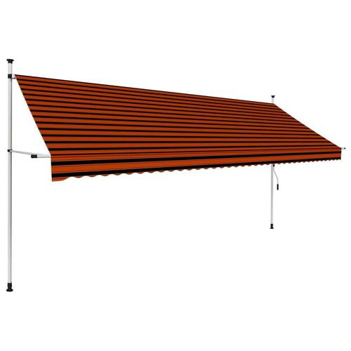 Manuel foldemarkise 400 cm orange og brun