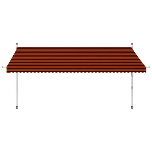 Manuel foldemarkise 400 cm orange og brun