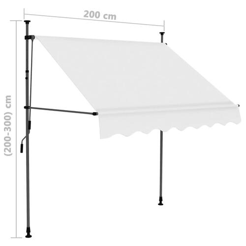 Markise m. LED-lys manuel betjening 200 cm cremefarvet