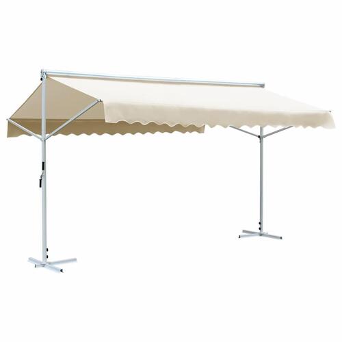 Fritstående markise 500x300 cm cremefarvet