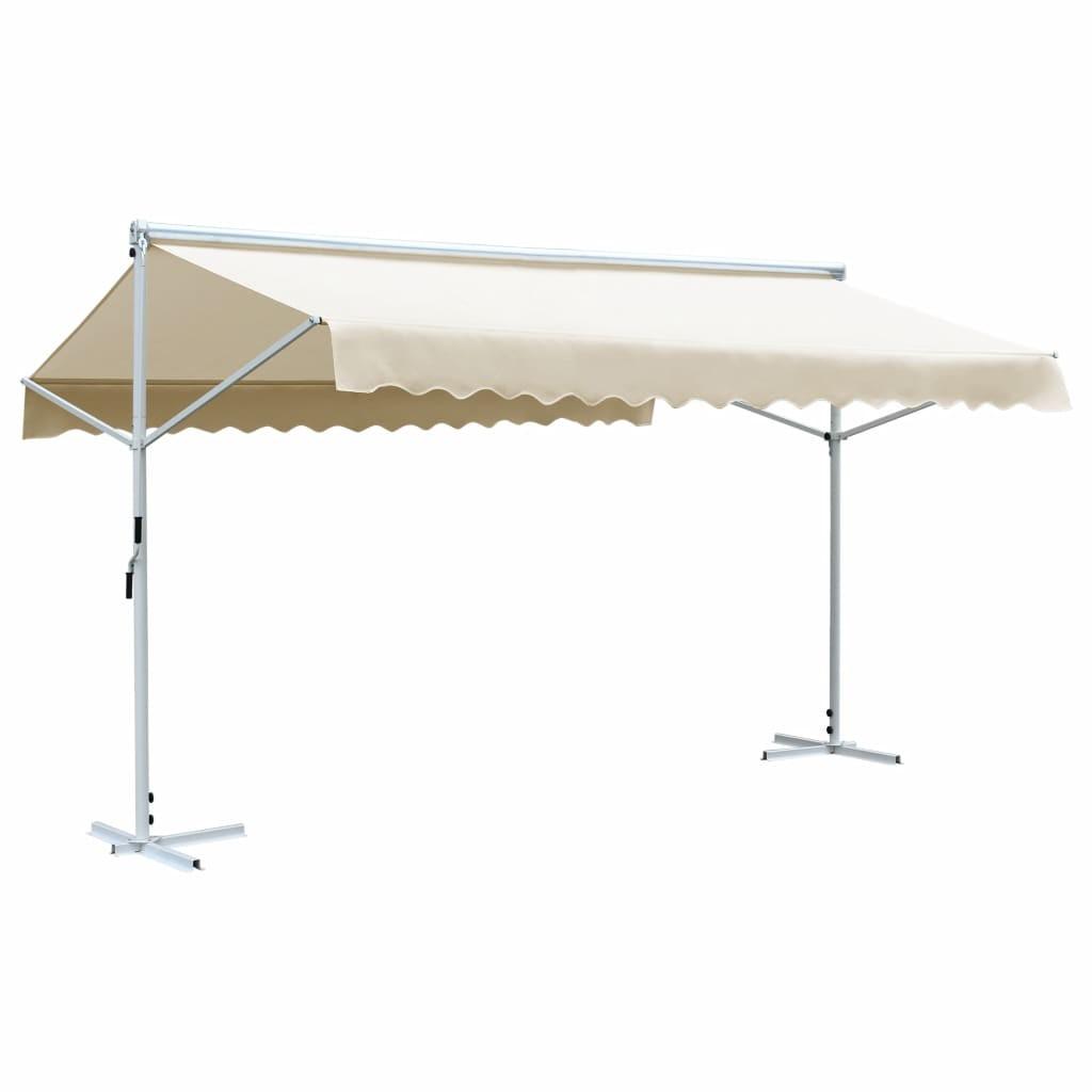 Fritstående markise 500x300 cm cremefarvet