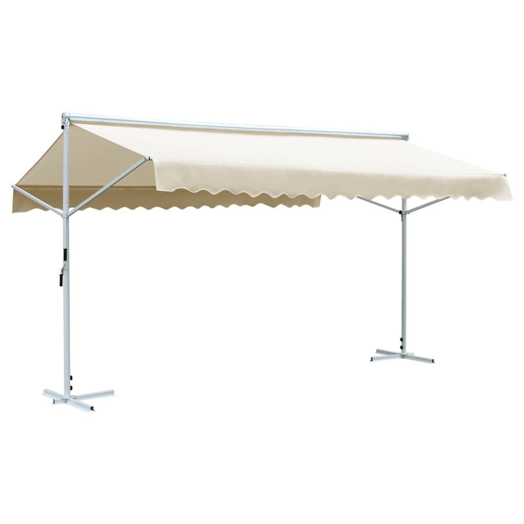 Fritstående markise 600x300 cm cremefarvet