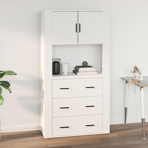Vægskab 80x33x80 cm konstrueret træ hvid