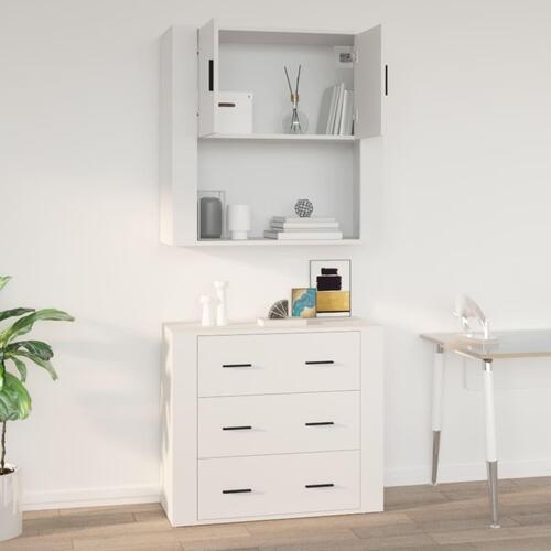 Vægskab 80x33x80 cm konstrueret træ hvid