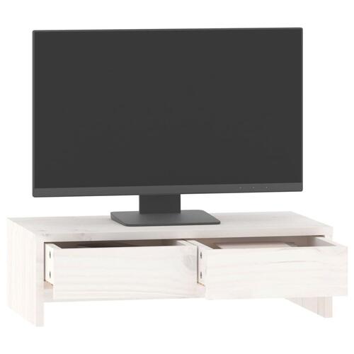 Skærmholder 50x27x15 cm massivt fyrretræ hvid