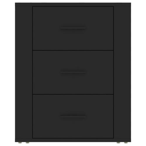 Sengebord 50x36x60 cm konstrueret træ sort