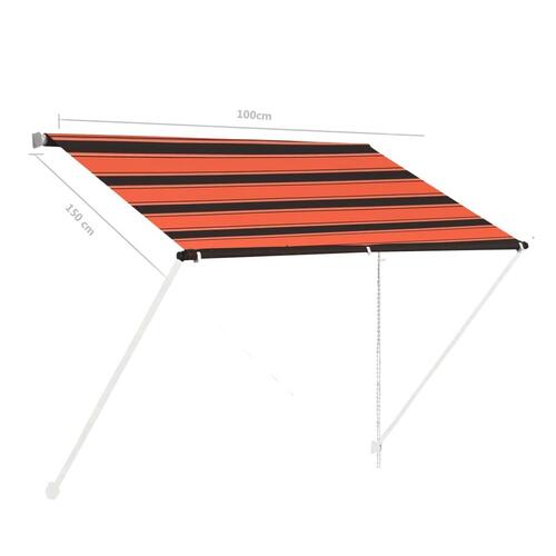 Foldemarkise 100x150 cm orange og brun