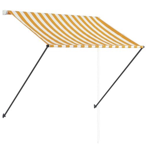 Foldemarkise med LED 150x150 cm gul og hvid
