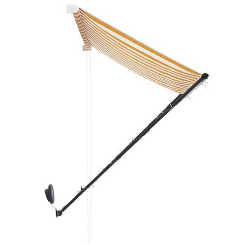 Foldemarkise med LED 200x150 cm gul og hvid