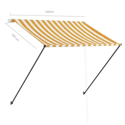 Foldemarkise med LED 200x150 cm gul og hvid