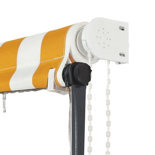 Foldemarkise med LED 250x150 cm gul og hvid