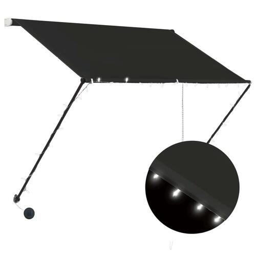Foldemarkise med LED 100x150 cm antracitgrå