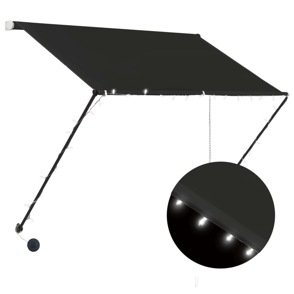 Foldemarkise med LED 100x150 cm antracitgrå