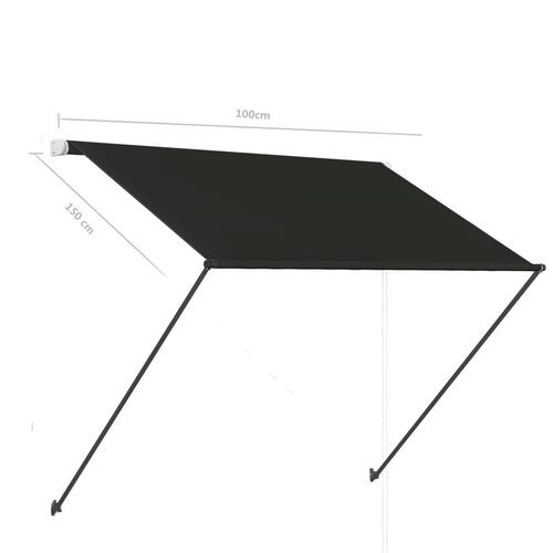 Foldemarkise med LED 100x150 cm antracitgrå