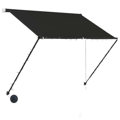 Foldemarkise med LED 150x150 cm antracitgrå