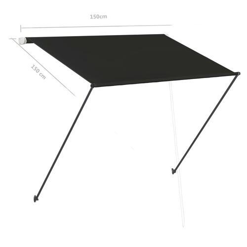 Foldemarkise med LED 150x150 cm antracitgrå