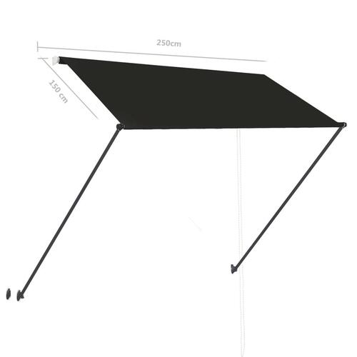 Foldemarkise med LED 250x150 cm antracitgrå