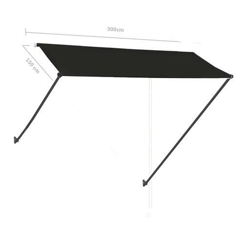 Foldemarkise med LED 300x150 cm antracitgrå