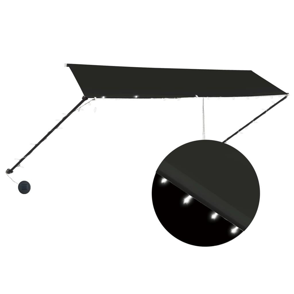 Foldemarkise med LED 350x150 cm antracitgrå