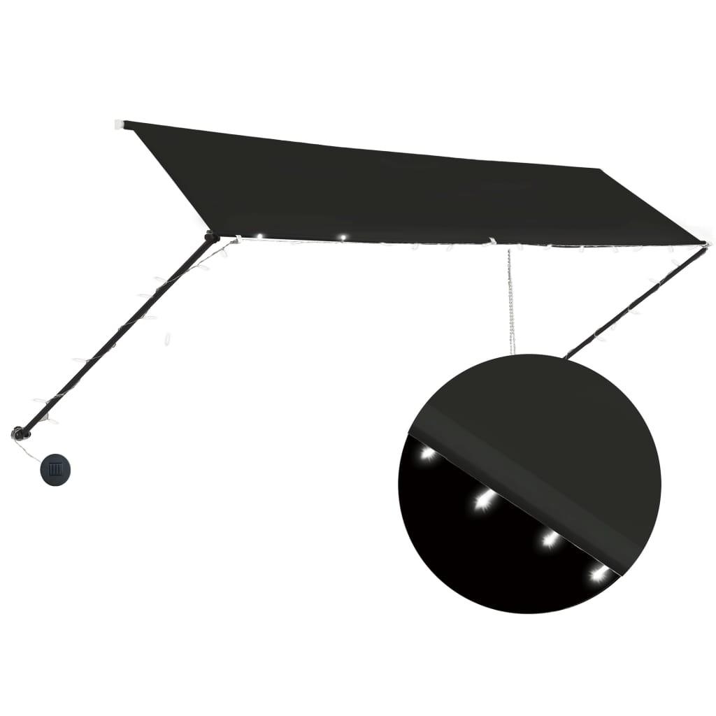Foldemarkise med LED 400x150 cm antracitgrå