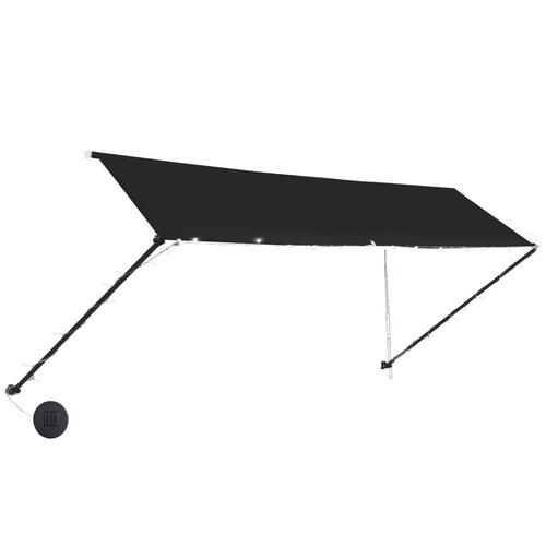 Foldemarkise med LED 400x150 cm antracitgrå