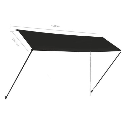 Foldemarkise med LED 400x150 cm antracitgrå
