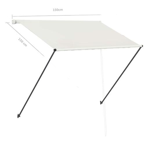 Foldemarkise med LED 150x150 cm cremefarvet