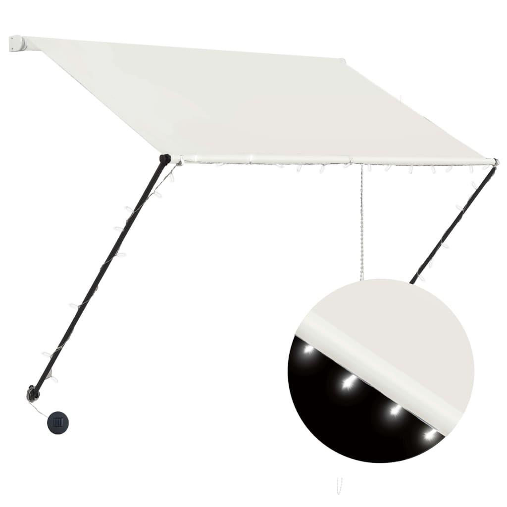 Foldemarkise med LED 200x150 cm cremefarvet