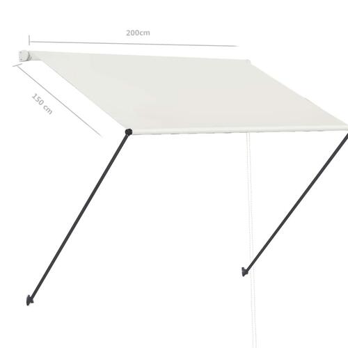 Foldemarkise med LED 200x150 cm cremefarvet