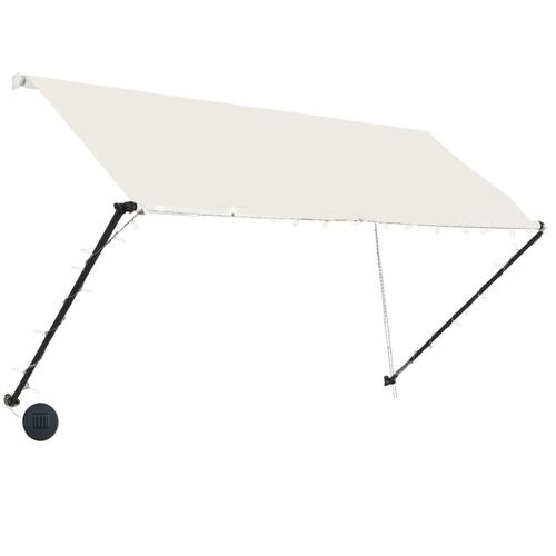 Foldemarkise med LED 250x150 cm cremefarvet