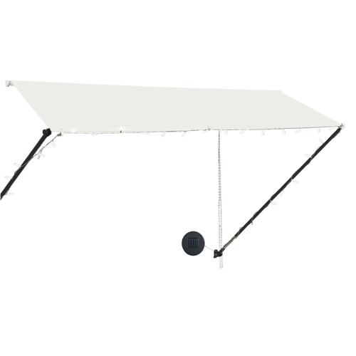 Foldemarkise med LED 300x150 cm cremefarvet